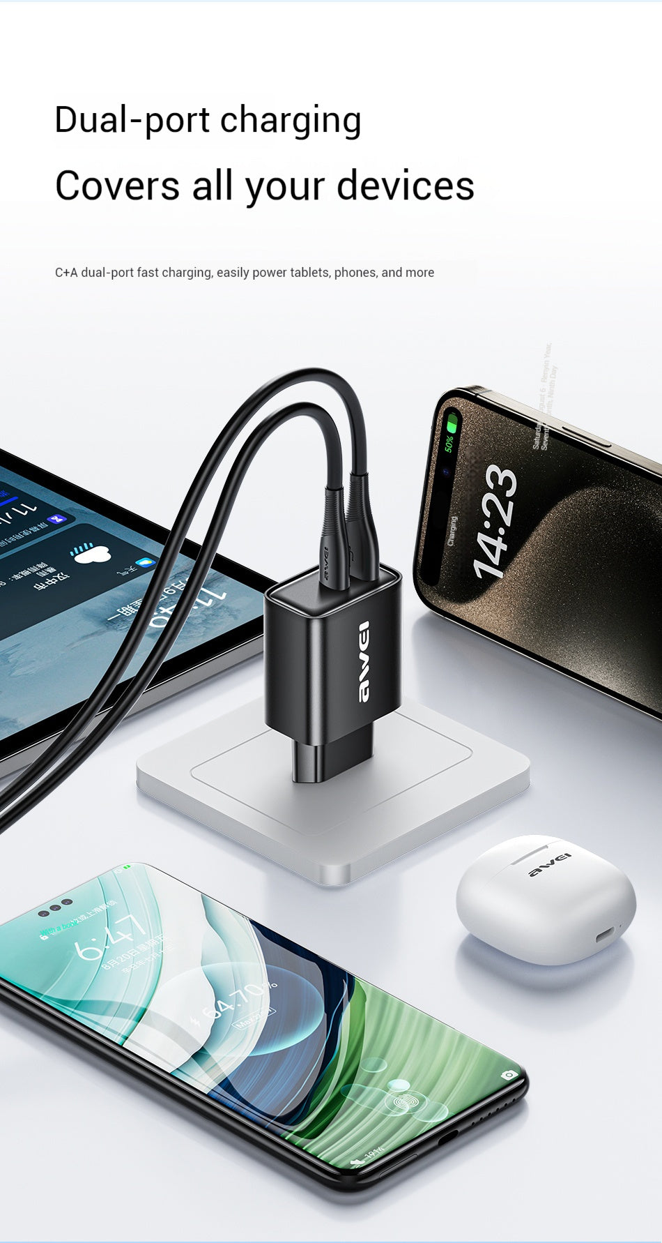 AWEI 22.5W 20W Fast Charger EU