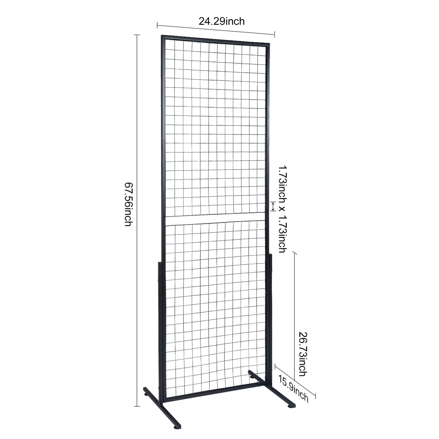 VEVOR 2' X 5.6' Grid Wall Panels Tower, 2 Packs Wire Gridwall Display Racks With T-Base Floorstanding, Double Side Gridwall Panels For Art Craft Shows, Retail Display With Extra Clips And Hooks