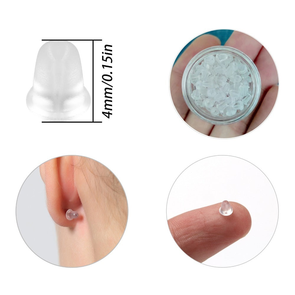 Silicone Earrings Back Plug Soft Transparent Earrings Back For Stud Hypoallergenic Rubber Earrings Back Plug Replacement