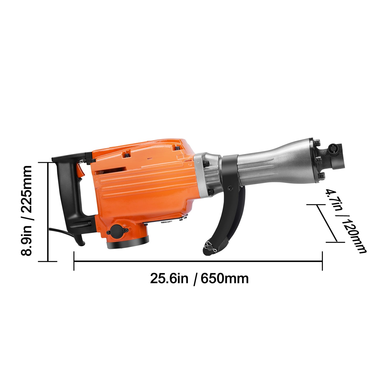 VEVOR Demolition Jack Hammer, 2200W 1400 BPM Jack Hammer Concrete Breaker, Heavy Duty Electric Jack Hammer 6pcs Chisels Bit With Gloves, Swiveling Front Handle For Trenching And Breaking Holes