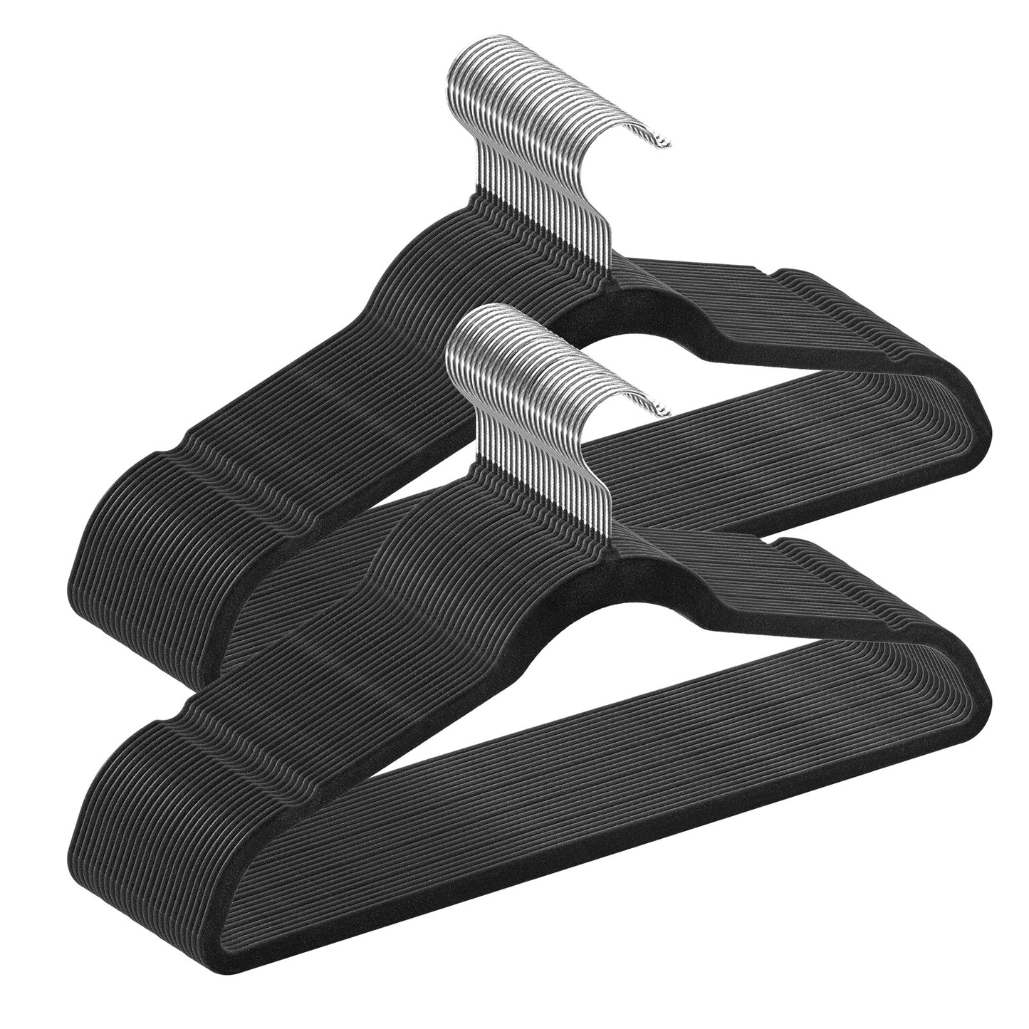 VEVOR Velvet Hangers 50 Pack Black Non-Slip Hangers With 360 Degree Swivel Hook