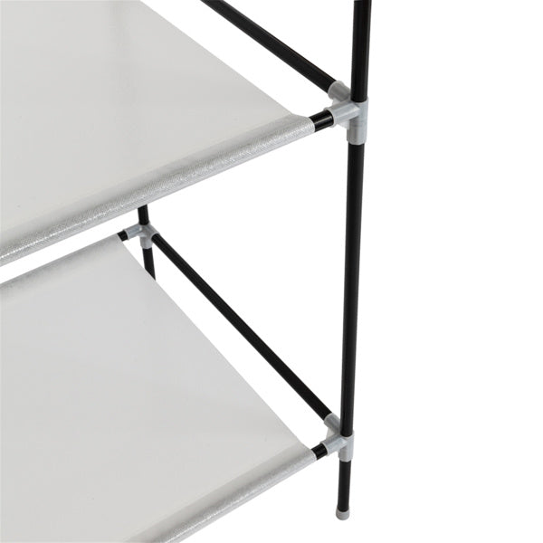 4 Layers, 8 Grids With Fabric Cover, 3 Hanging Clothes Poles, Non-woven Wardrobe