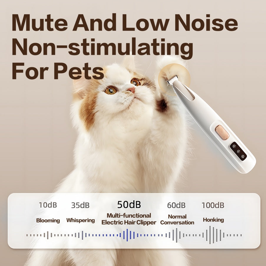 2025 New Pet Paw Trimmer 1Pack,Rechargeable Quiet Hair Trimmer For Pets,Professional Pet Grooming Kit - Cordless Waterproof Clippers With LED For Precision Trimming,Ideal For Home Grooming Pet Hair
