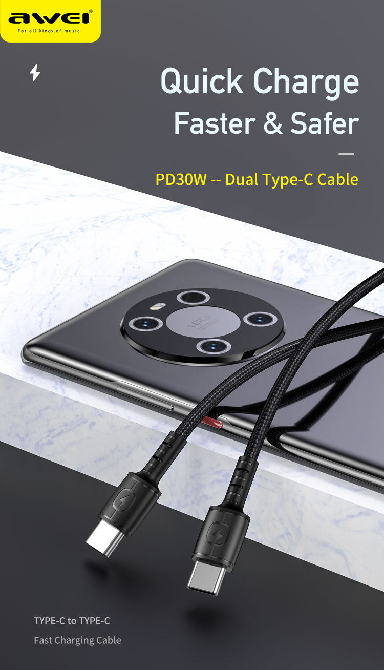 AWEI Smart Fast Charging Data Cable 1M CL-77L