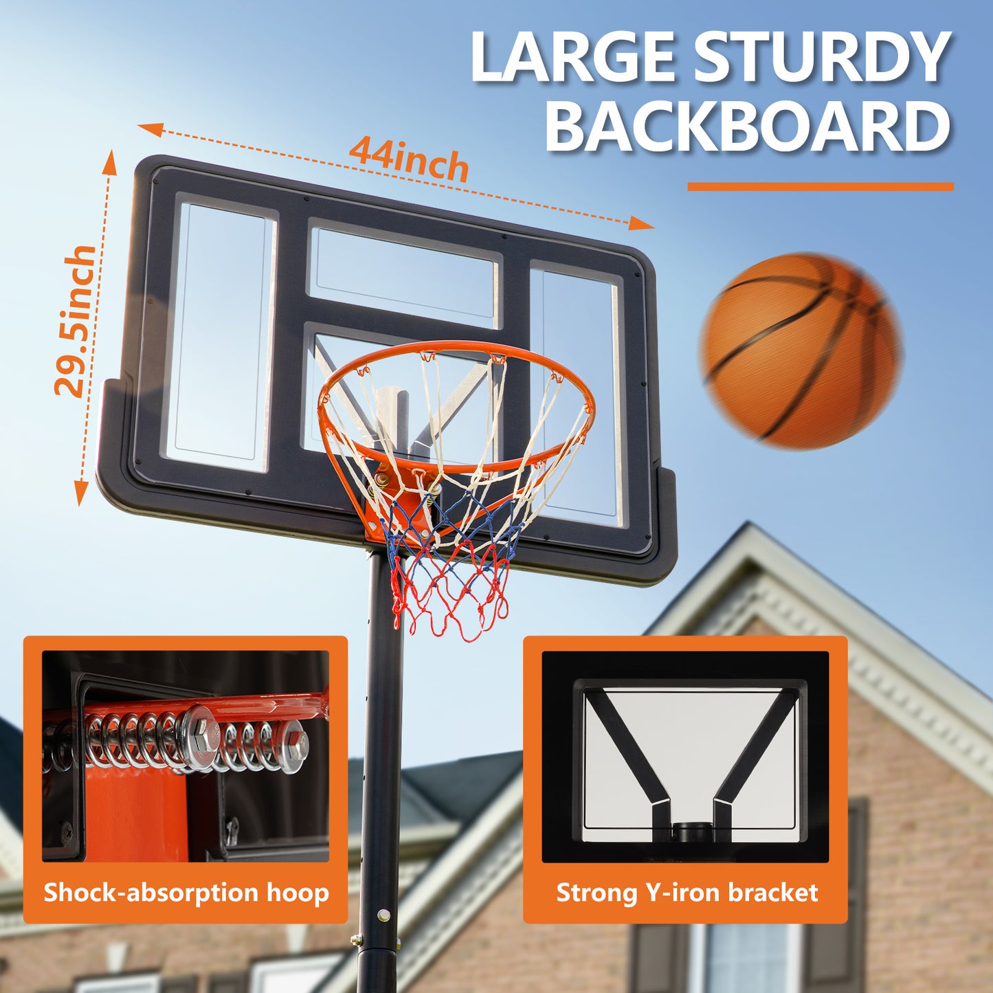 Outdoor Basketball Hoop 4.2-10 Feet Adjustable Height