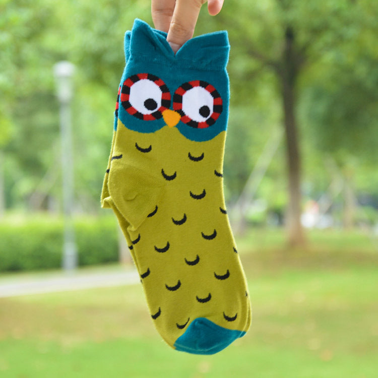 Owl cartoon female socks