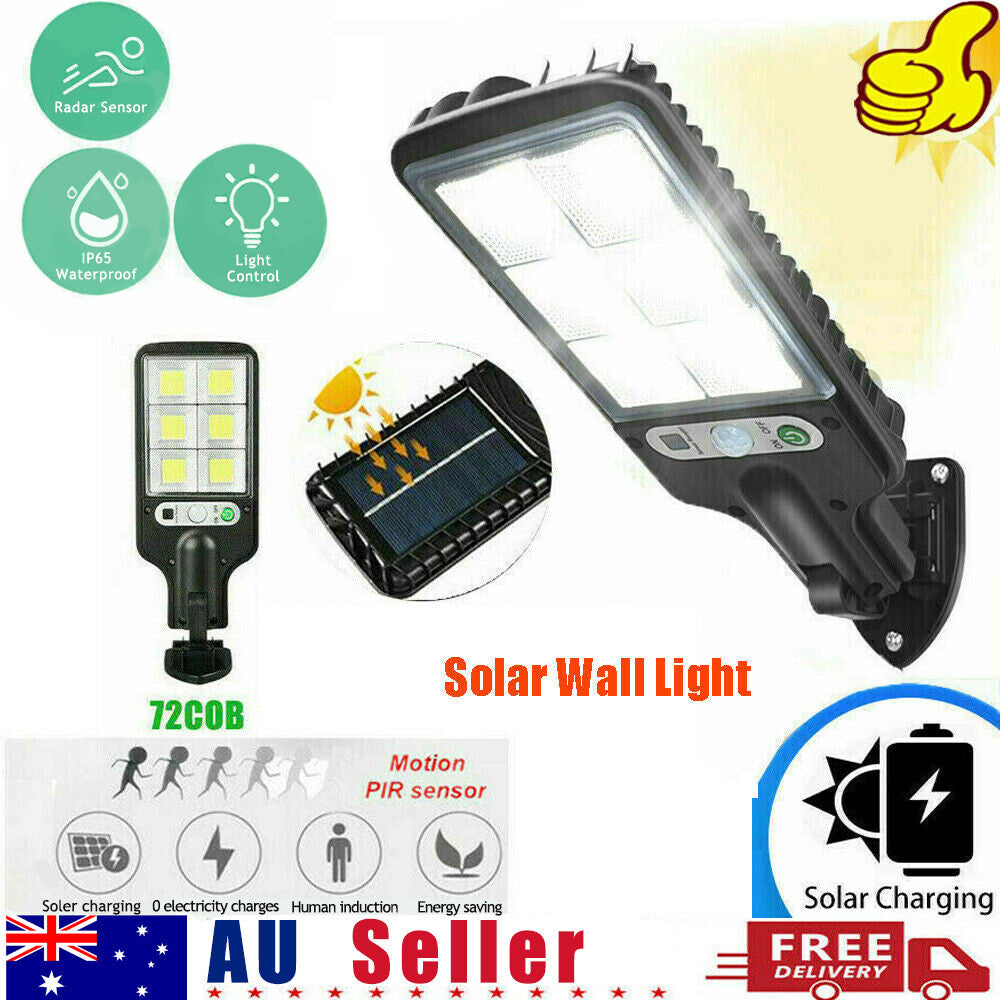 LED Solar Sensor Lights Wall Mounted Porch Light Street Outdoor Waterproof Lamp