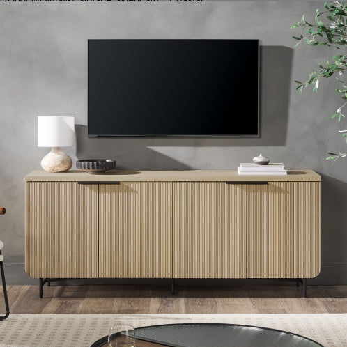 Modern Fluted-Door Minimalist Storage Sideboard