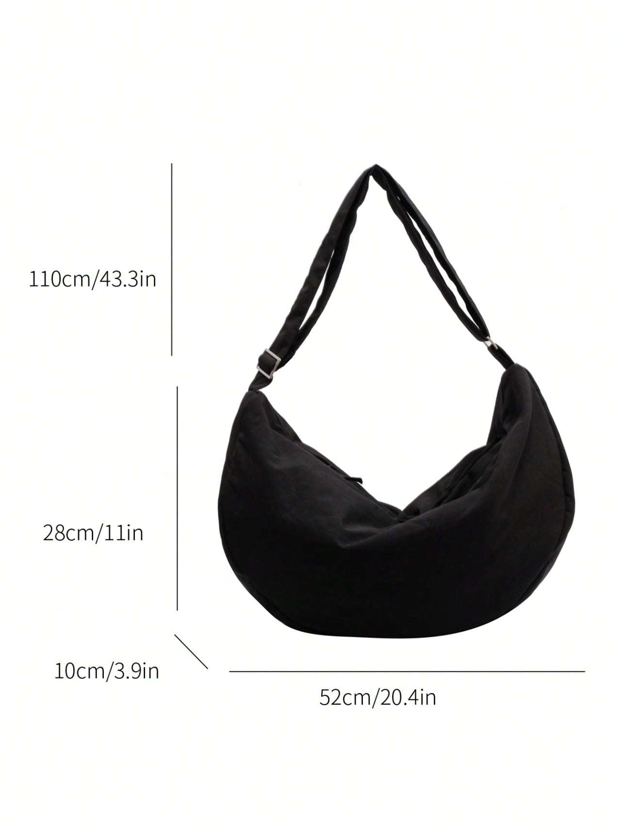Nylon Bag Women's Single Shoulder Large Capacity Student Class Cloth Bag Commuting Crossbody Dumpling Bag Soft And Simple Canvas Bag