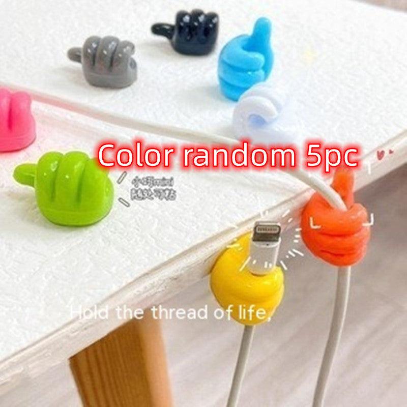 Thumb Hook Hub Creative Cute Data Cable Storage Fixed Cord Manager No-punch Sticky Hook Manufacturer