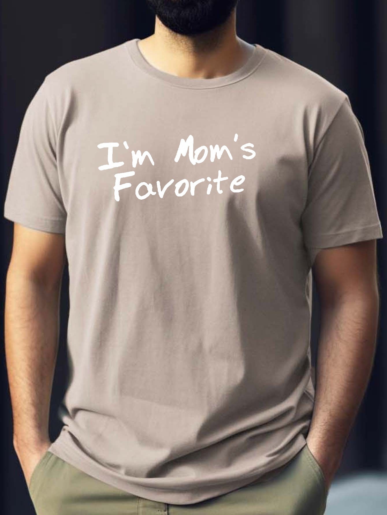 Mom's Favorite Printed T-shirt, Men's T-shirt, Summer Casual Short Sleeved T-shirt
