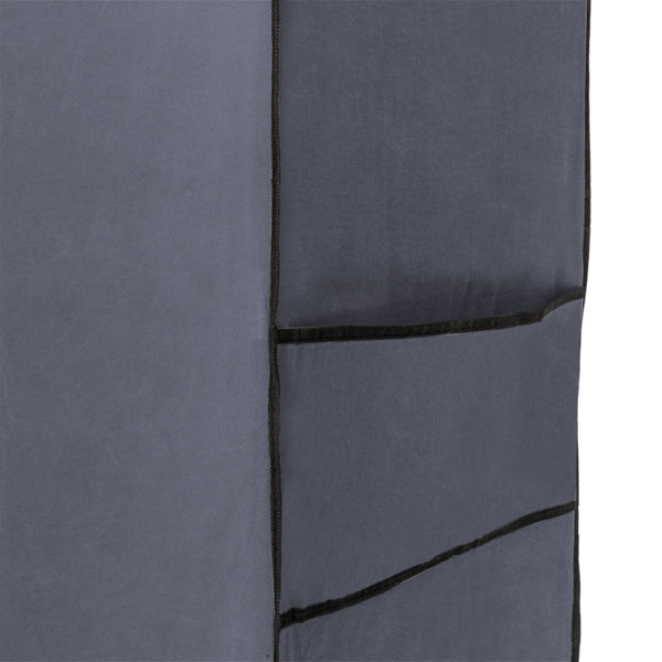 4 Layers, 8 Grids With Fabric Cover, 3 Hanging Clothes Poles, Non-woven Wardrobe