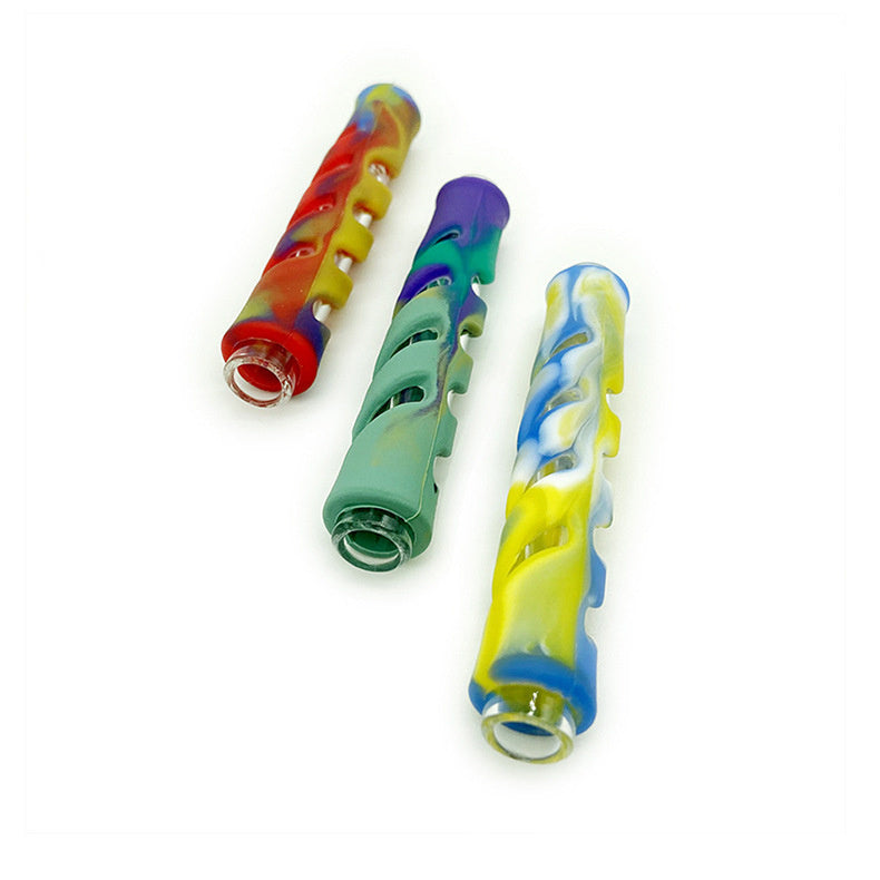 Colroful Silicone Thick Pyrex One Hitter Pipe