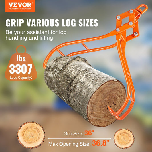 Timber Claw Hook, 36 Inch 4 Claw Log Grapple For Logging Tongs, Swivel Steel Log Lifting Tongs, Eagle Claws Design With 3307 Lbs 1500 Kg Loading Capacity For Tractors, ATVs, Trucks, Forklifts