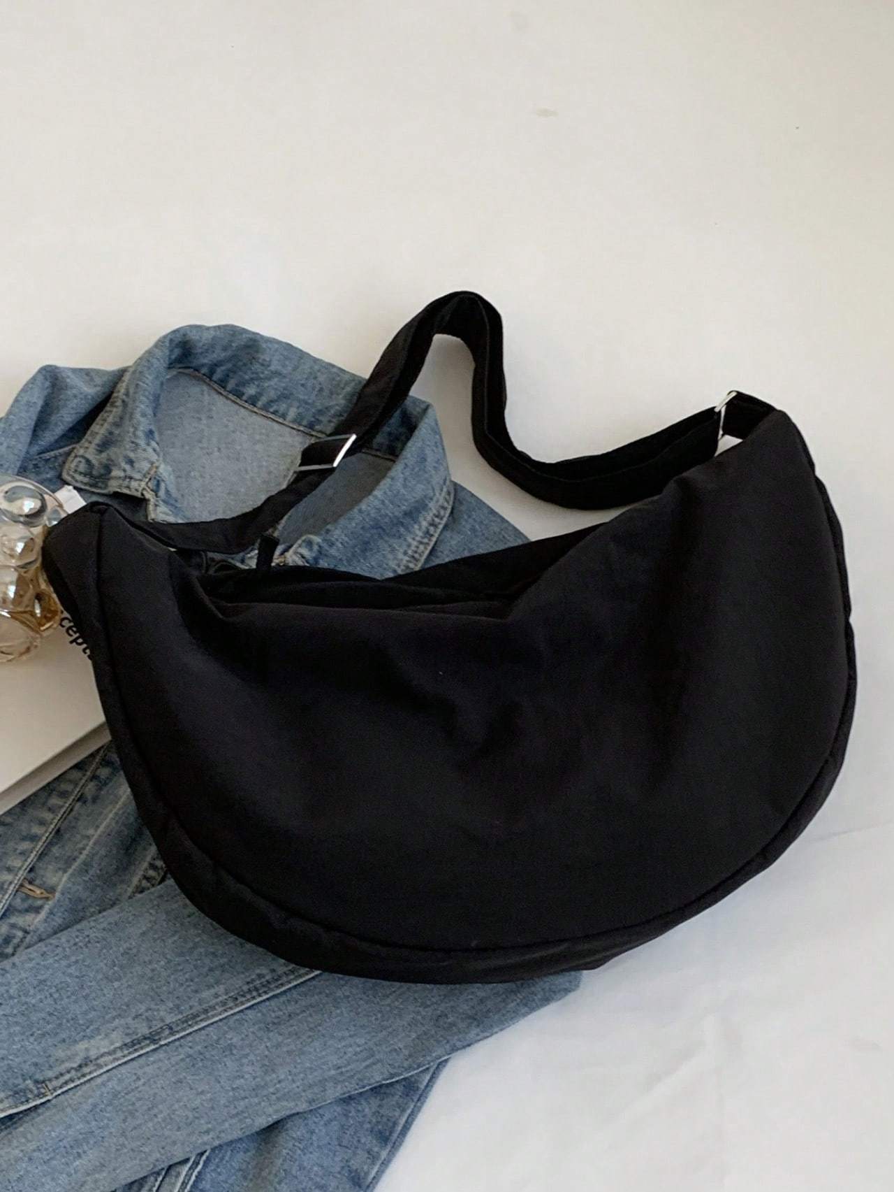 Nylon Bag Women's Single Shoulder Large Capacity Student Class Cloth Bag Commuting Crossbody Dumpling Bag Soft And Simple Canvas Bag