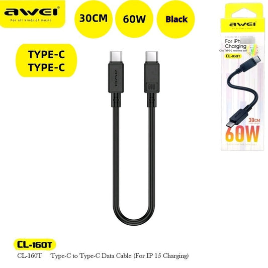 AWEI TYPE-C To TYPE-C Cable 30mm