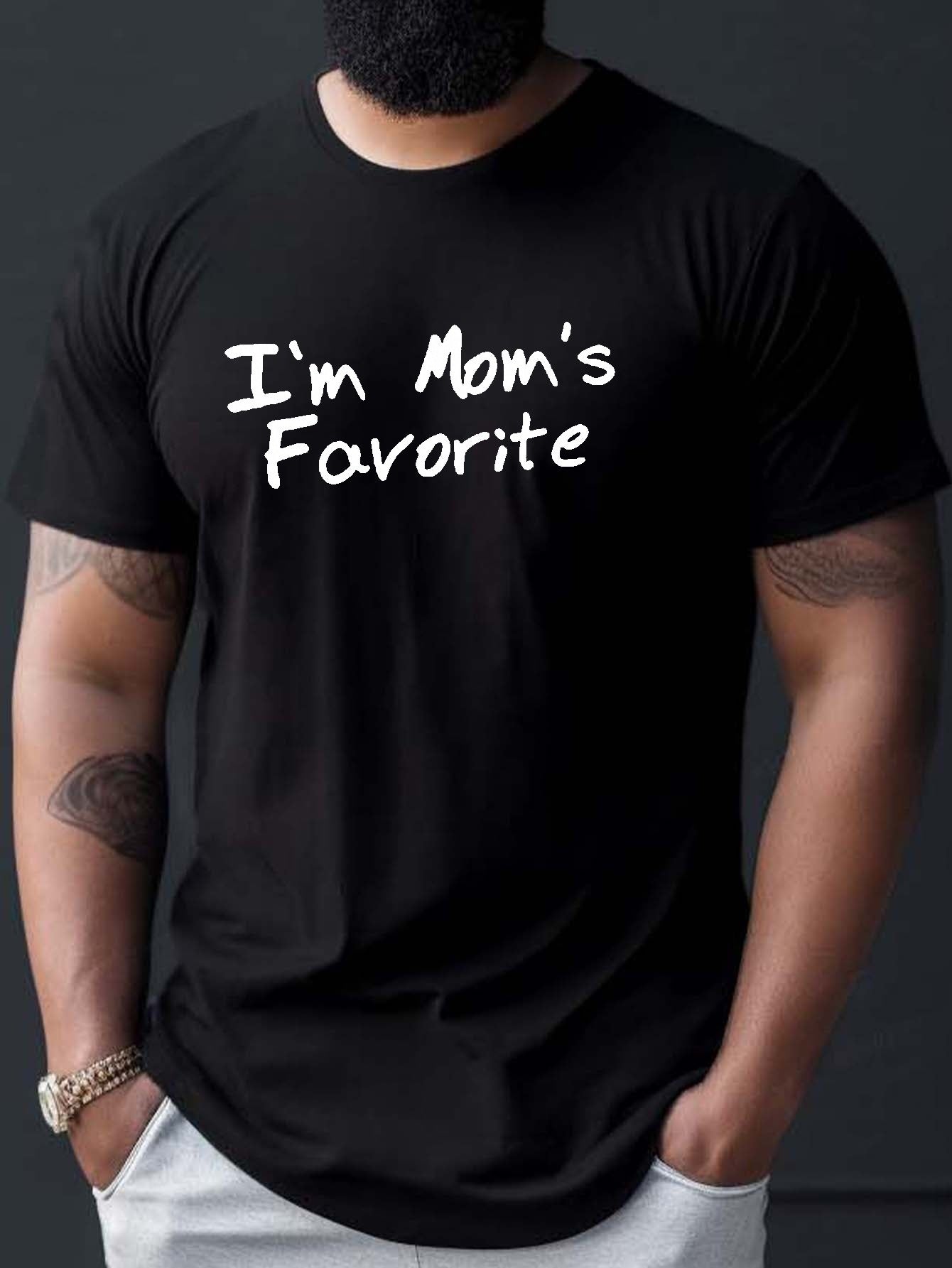 Mom's Favorite Printed T-shirt, Men's T-shirt, Summer Casual Short Sleeved T-shirt