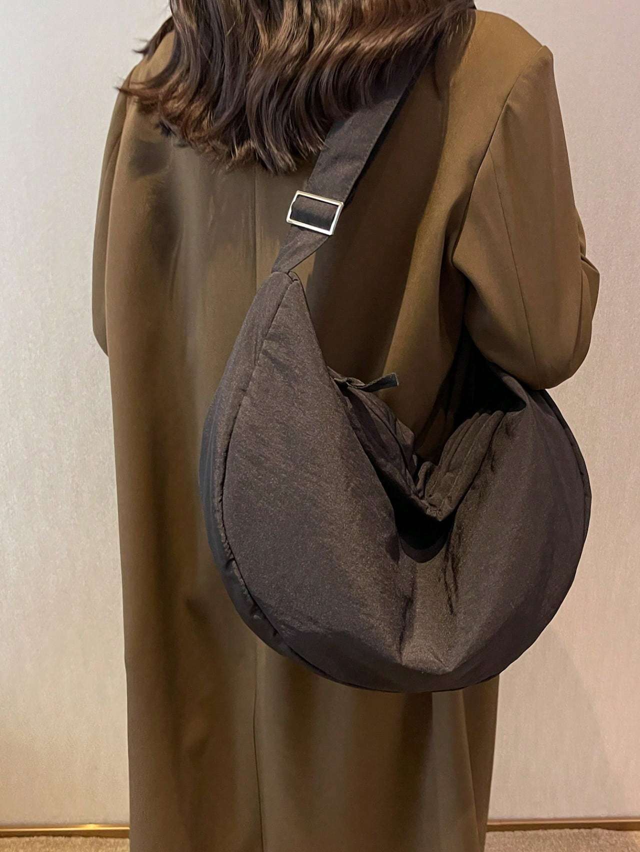 Nylon Bag Women's Single Shoulder Large Capacity Student Class Cloth Bag Commuting Crossbody Dumpling Bag Soft And Simple Canvas Bag