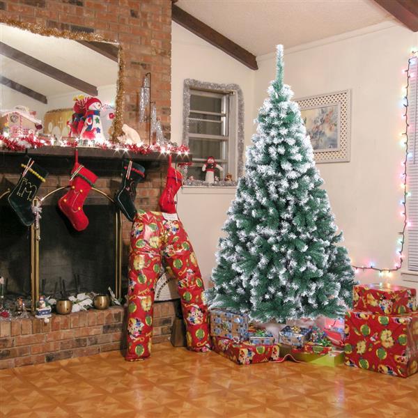 Green Pointed Spray White PVC Material Christmas Tree