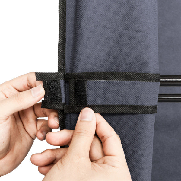 4 Layers, 8 Grids With Fabric Cover, 3 Hanging Clothes Poles, Non-woven Wardrobe
