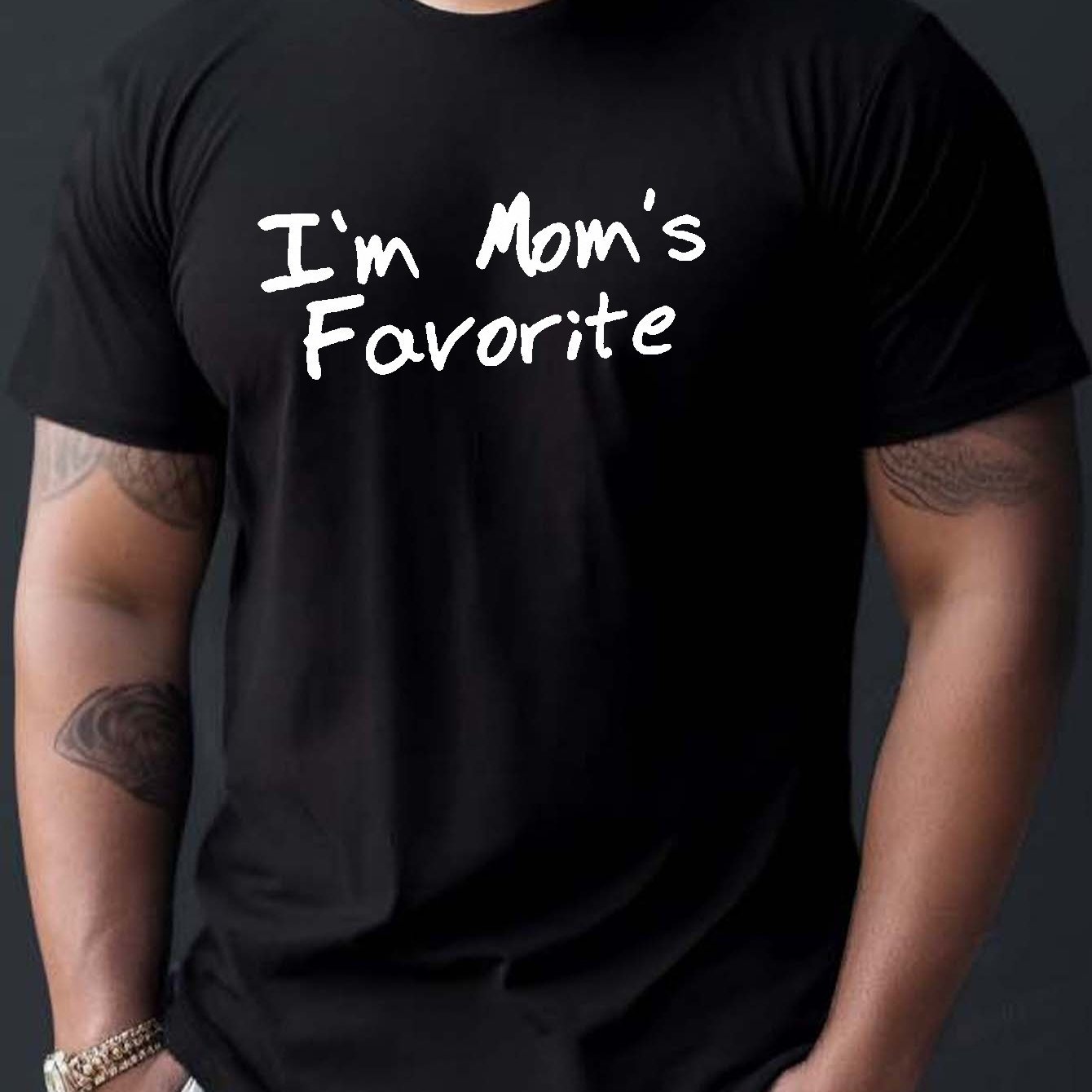 Mom's Favorite Printed T-shirt, Men's T-shirt, Summer Casual Short Sleeved T-shirt