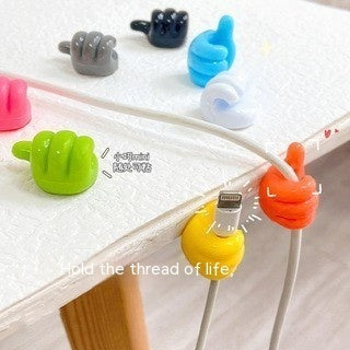 Thumb Hook Hub Creative Cute Data Cable Storage Fixed Cord Manager No-punch Sticky Hook Manufacturer