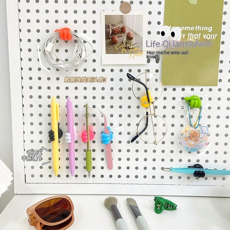 Thumb Hook Hub Creative Cute Data Cable Storage Fixed Cord Manager No-punch Sticky Hook Manufacturer