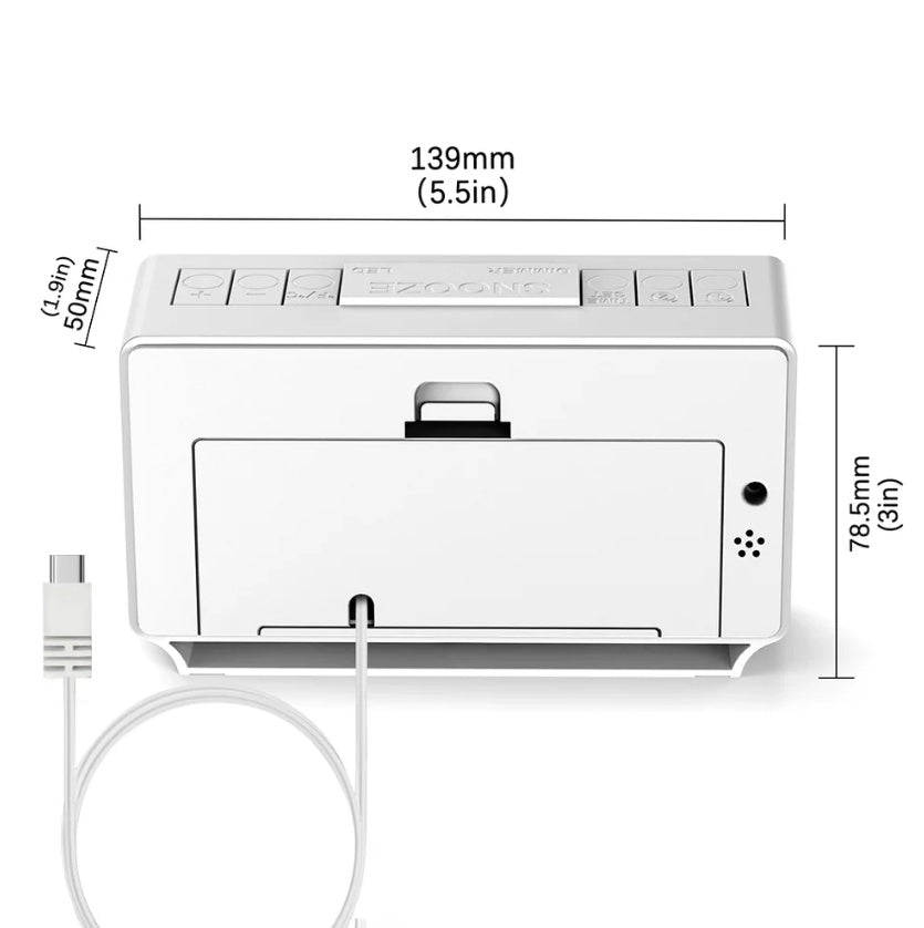 Digital ITOMA 222 Alarm Clock, Dual Alarms With Temperature Display, Snooze,12 24Hr, Night Light And Adjustable Volume, Dimmable, Battery Backup, Portable Small LED Clocks For Bedroom